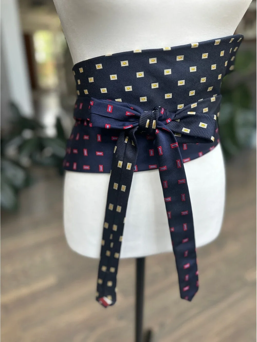 Upcycled Silk Obi Belt | Handmade From Men’s Neckties | Corset Belt | OOAK | OS